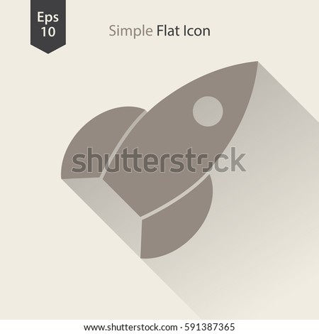 Rocket Flat Icon. Simple Sign Of Spaceship. Smart Symbol. Vector Illustration