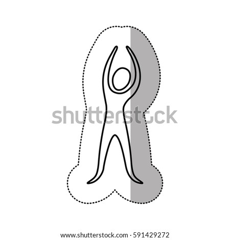 sticker person stretching icon, vector illustraction design image