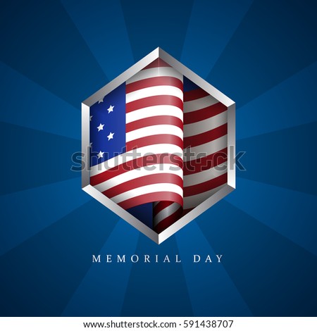American memorial day graphic design, Vector illustration