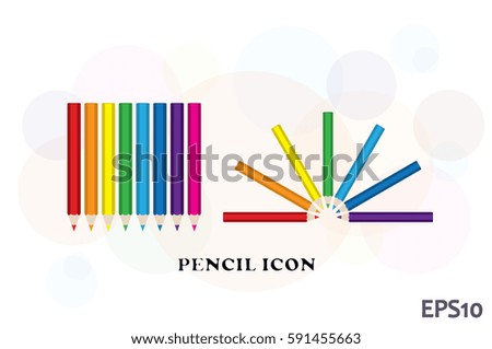 Pencils icon vector EPS 10, abstract sign flat design,  illustration modern isolated badge for website or app - stock info graphics