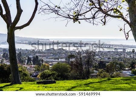 San Diego Bay from Kate Sessions Park Royalty-Free Stock Photo #591469994