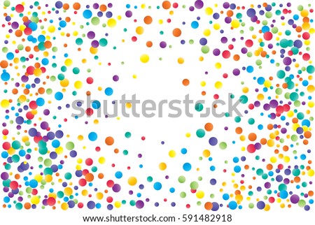 Festive colorful round confetti background. Vector illustration for decoration of holidays, postcards, posters, websites, carnivals, birthday and children's parties. Royalty-Free Stock Photo #591482918