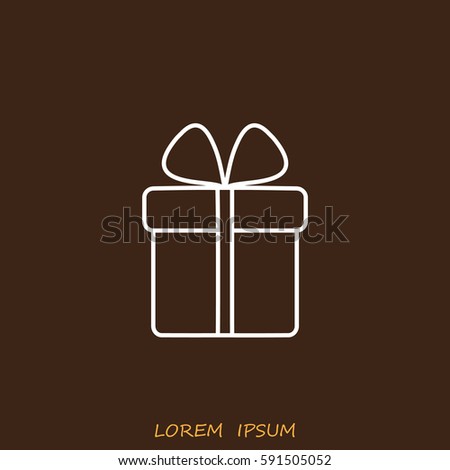 Line icon- gift  box