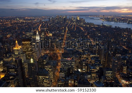 Manhattan New York view at night