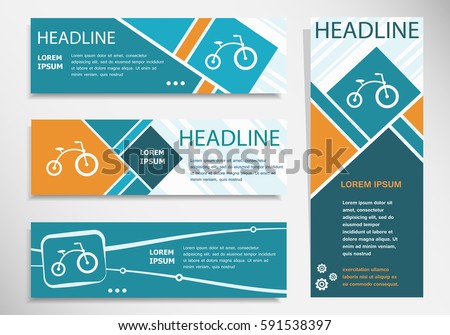 Bicycle icon on horizontal and vertical banner. Modern banner design template.