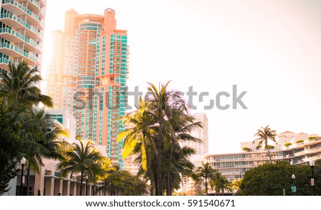 Beautiful buildings in Miami Florida, fantastic architecture.