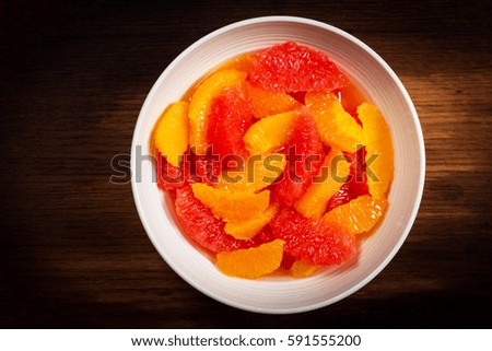 Orange and Grapefruit Citrus Salad. Selective focus.