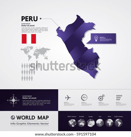 Peru Map vector illustration
