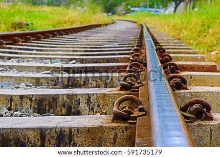 steel railway. train track background