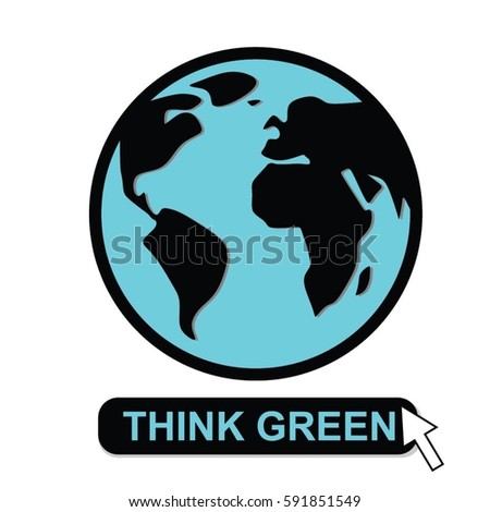 Thing green earth vector icon