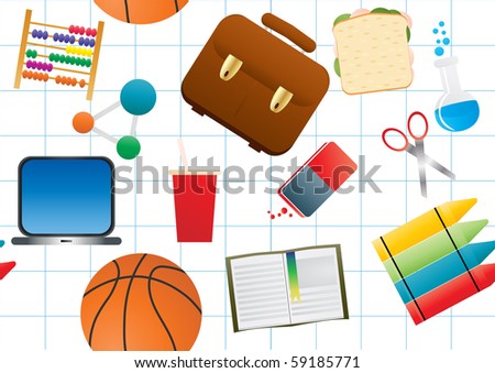 Vector illustration of education background on white paper