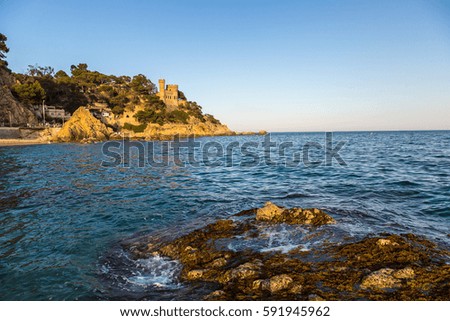 Castell Platja in Lloret de Mar in a beautiful summer day, Costa Brava, Catalonia, Spain