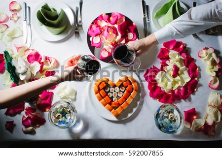 romantic decor on a table in a restaurant
