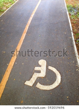 Way for wheelchair or people with disablities in the park.