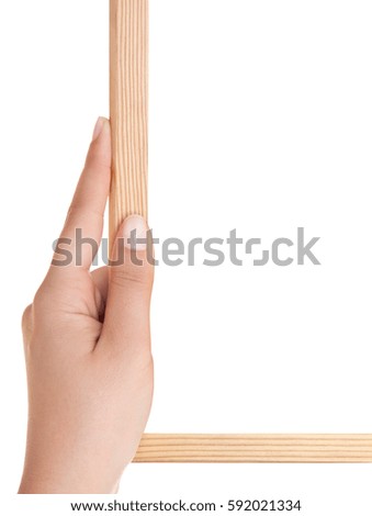 Human Hands Holding Empty Blank Black Board Over White Background - Ready for adding your text here