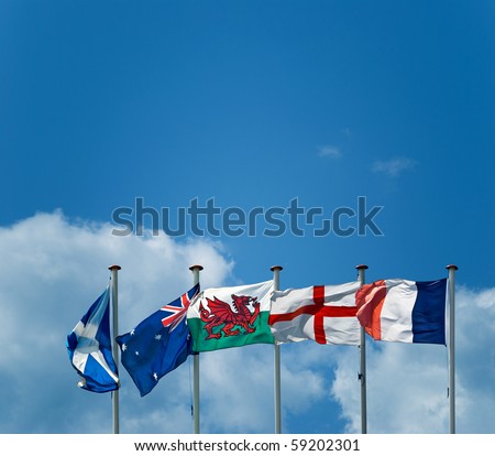 five-flags flying -- excellent copy-space