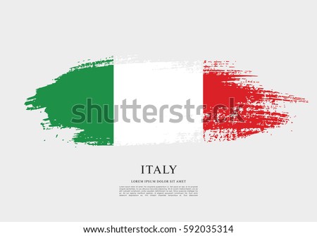 Flag of Italy, brush stroke background Royalty-Free Stock Photo #592035314