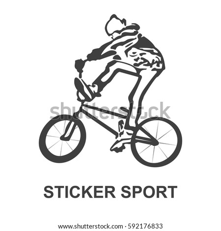 the trick on a sport bike label, emblem. extreme jump.