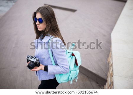 woman using camera