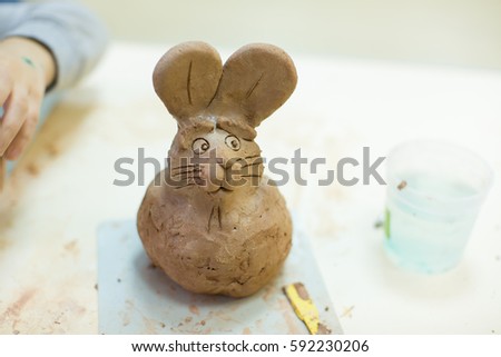 clay crafting rabbit