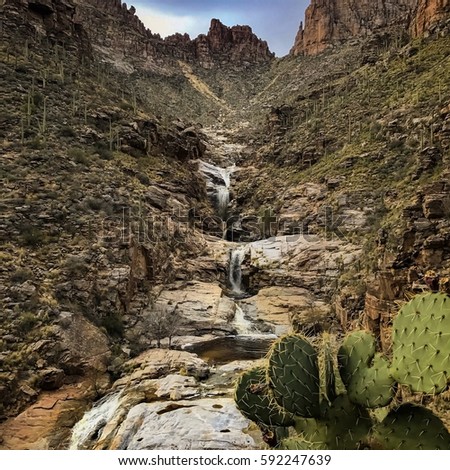 Seven Falls at Sabino Canyon in Tucson, Arizona.