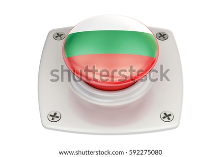 Bulgaria flag push button, 3D rendering