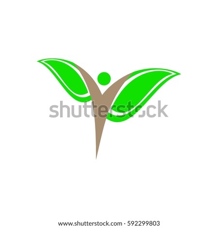 people with leaf logo vector