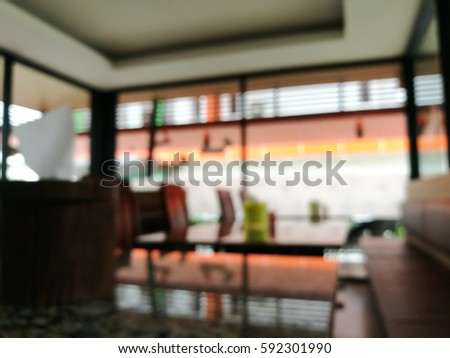 The blured and decoration in the restaurant and cafe