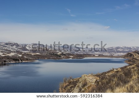 Horsetooth Reservoir lake near Fort Collins, Colorado USA