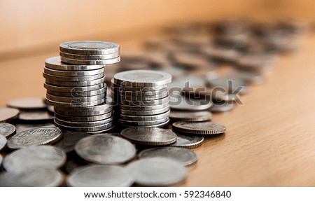 money coin stack growing business money concept