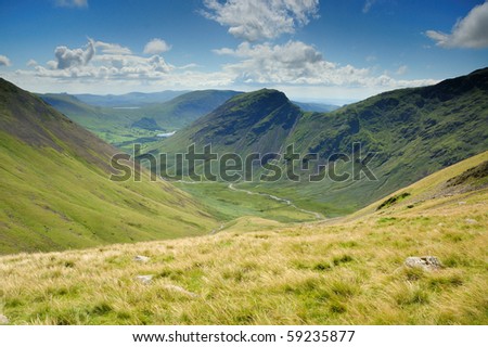 View from Pillar over the Mosedale Valley towards Yewbarrow in the English Lake District Royalty-Free Stock Photo #59235877