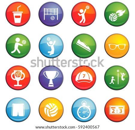 volleyball vector icons for user interface design