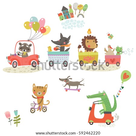 
Funny animals ride. Animals on cars