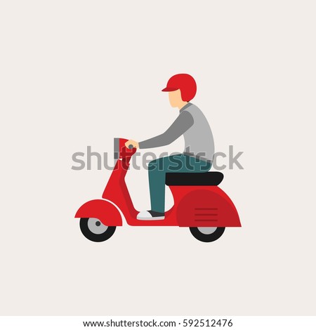 Man with scooter Design Vector