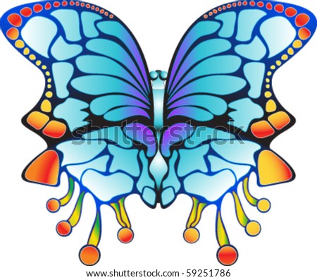 A highly detailed fantasy butterfly in vector