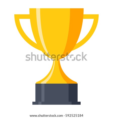 Trophy cup, award, vector icon in flat style Royalty-Free Stock Photo #592525184