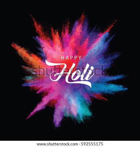 Illustration of colourful explosion for Happy Holi Royalty-Free Stock Photo #592555175