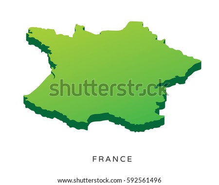 Modern Detail Isometric 3D Map - France