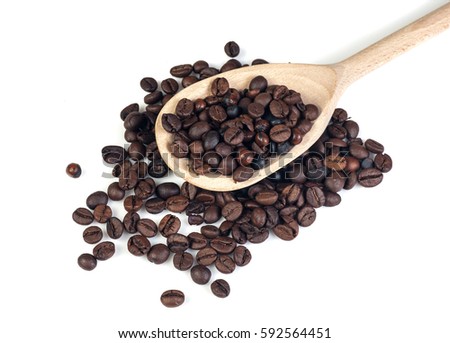 Coffee  beans isolated on white background. Aromatic cofee