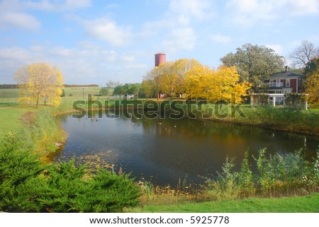       A picture of a country scene in the autumn season