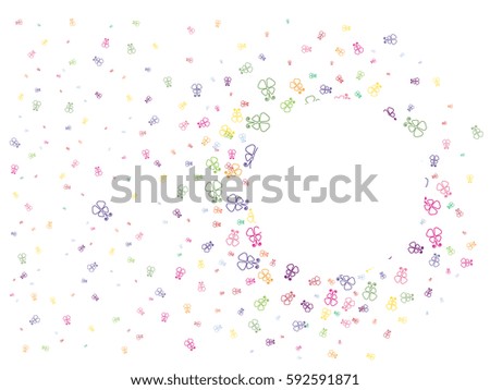 Abstract background for documents, colored butterflies. Color vector illustration.