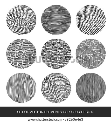 Collection of textures, brushes, graphics, design element. Hand-drawn. Abstract background. Modernistic Art.