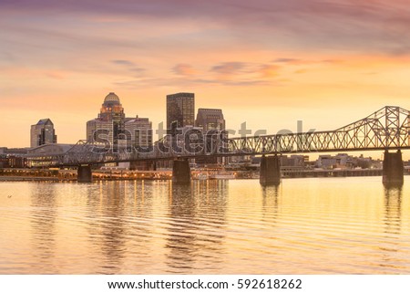 View of  Skyline downtown Louisville in Kentucky USA Royalty-Free Stock Photo #592618262