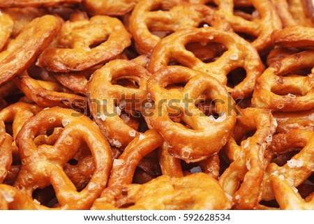 Pretzel shaped bread sticks cracker texture pattern. Salted pretzels