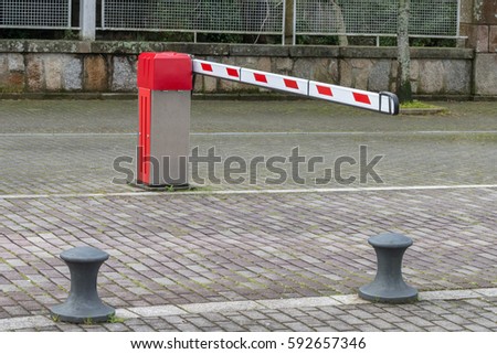 view of the street barrier