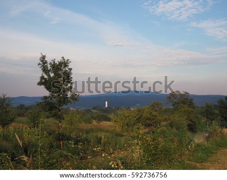 East-Croatian landscape with fields and sky 