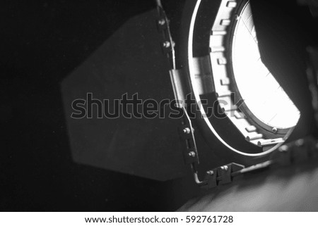 Studio light for cinema films or picture Black and white color