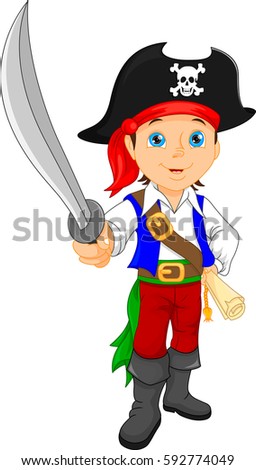 pirate boy holding sword