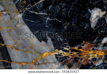 Black and brown patterned natural of dark marble (Gold Russia) texture background.