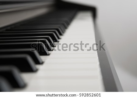 Piano keys side view